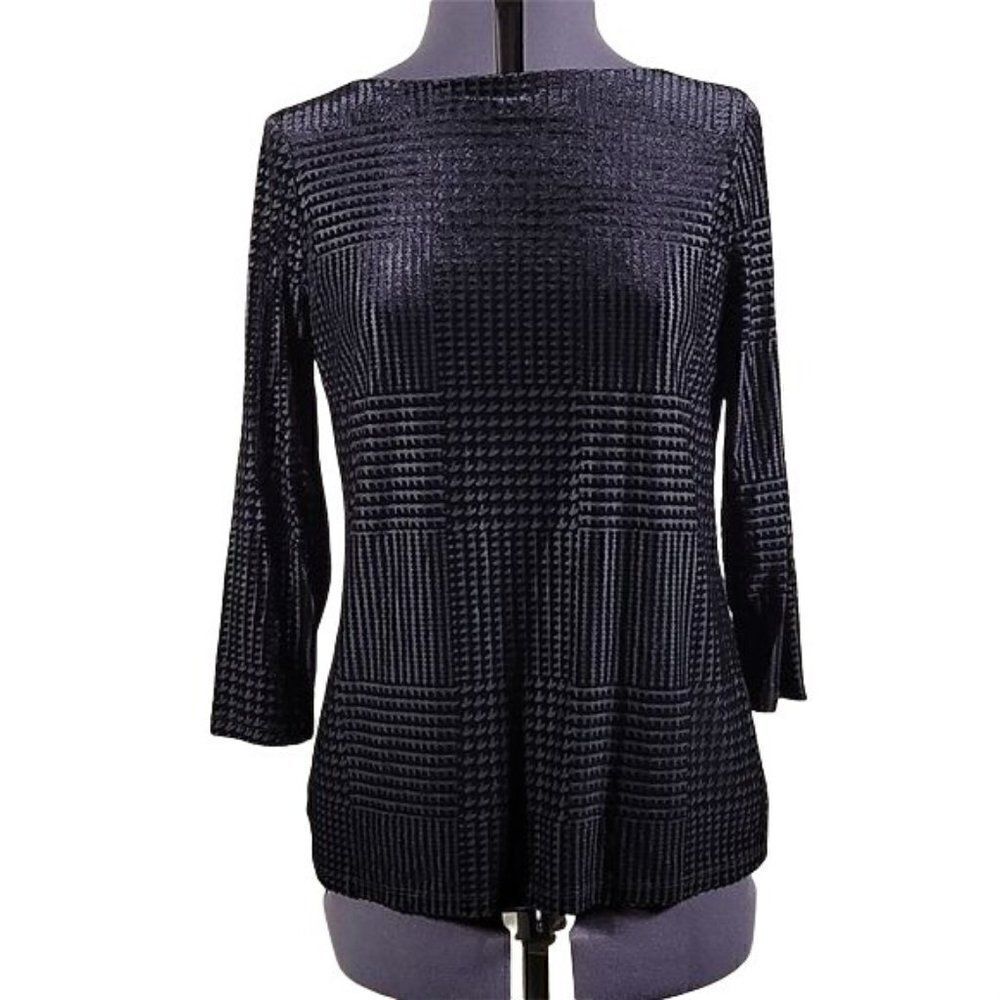 Charter Club Textured Velvet Top Sz M